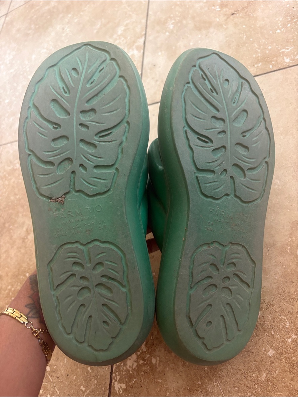 FARM Rio Green Floral-Print Platform Sandals - Picture 5 of 5